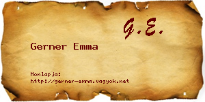 Gerner Emma névjegykártya